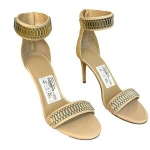 Kendall Kylie $236 Nude Tan Ankle Strap Stiletto Heels Shoes NWT Sz 7.5